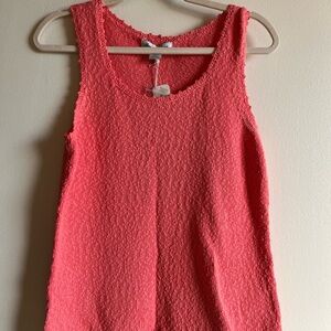 Tommy Bahama Textured Sweater Tank Coral Pink Small Waters Edge Scoop NWT $110